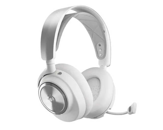 Steelseries Arctis Nova Pro Wireless Zestaw słuchawkowy Przewodowy i Bezprzewodowy Opaska na głowę Gaming Bluetooth Srebrny Biały