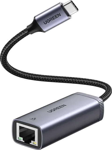 Ugreen zewnętrzna karta sieciowa USB Typ C - RJ45 1Gbps (1000Mbps) szary