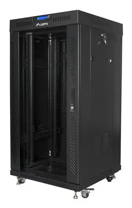 LANBERG SZAFA STOJĄCA RACK 19 22U 600X600 CZARNA DRZWI SZKLANE LCD (FLAT PACK) V2