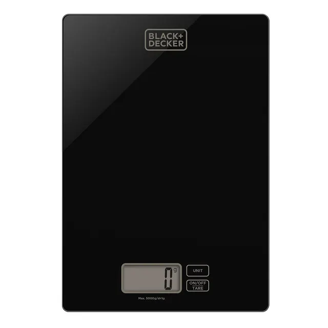 Waga kuchenna Black+Decker ES9900040B do 5kg, dokładność 1g, jednostka miary g kg Ib oz