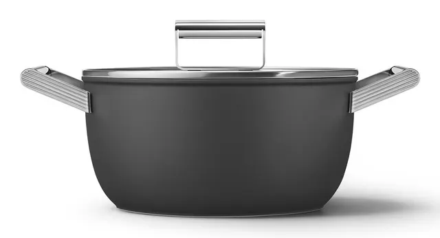 Smeg CSF2412BLM garnek wielofunkcyjny Czarny Aluminium Stal nierdzewna 5 4 l 24 cm