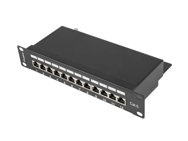 Patch panel Lanberg PPF6-9012-B (1U; 10 ; kat. 6; FTP; 12xRJ-45)