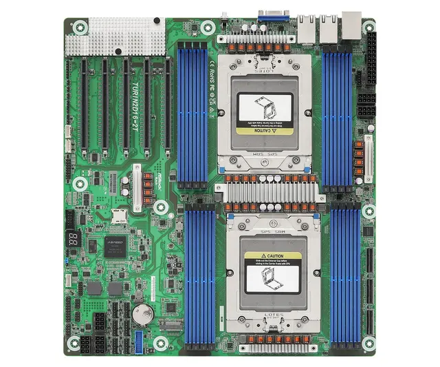 Płyta główna AsRock TURIN2D16-2T 2x SP5 AND Epyc 9004/9005 Soc (16x DIMM 2x MCIO up to 16xSATA 1xM.2 2x10Gbe IMPI EEB )