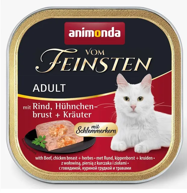 ANIMONDA Vom Feinsten Classic Cat wołowina pierś z kurczaka i zioła - mokra karma dla kota - 100 g
