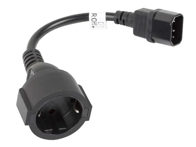 LANBERG PRZEDŁUŻACZ KABLA ZASILAJĄCEGO IEC 320 C14 -> SCHUKO(F) 20CM