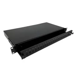 Alantec Przełącznica światłowodowa 24xSC simplex / 24xLC duplex 19 1U z płytą czołową oraz akcesoriami montażowymi (dławiki opaski) wysuwalna (FOP-1U-24SCS-C)