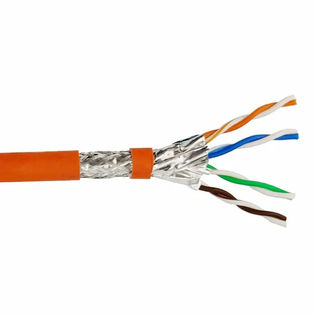 Kabel do układania Helos wysokiej jakości Kabel surowy Cat.7 S/FTP PiMF LSZH pomarańczowy bęben 500m