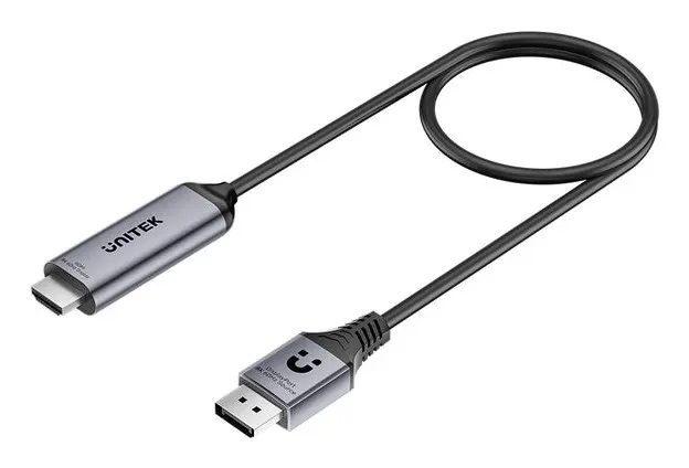 UNITEK KABEL ADAPTER DISPLAYPORT 1.4 - HDMI 2.1 8K60HZ HDR DSC V1.2A 1 8M