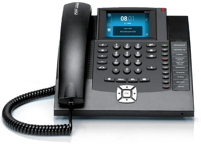 Telefon systemowy Auerswald COMfortel 1400 montaż stołowy i ścienny klasa produktu D - podstawowy telefon systemowy z kolorowym wyświetlaczem o przekątnej 8 90 cm (3 5 ) i 10 programowalnymi funkcyjnymi