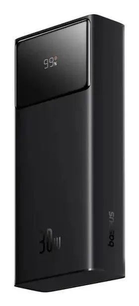 Powerbank Baseus Star-Lord 20000mAh 30W z wyświetlaczem i kablem Baseus Simple USB-A - USB-C 3A 30cm - czarny