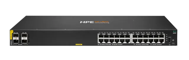 Aruba 6000 24G Class4 PoE 4SFP 370W Zarządzany L3 Gigabit Ethernet (10/100/1000) Obsługa PoE 1U