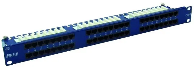EmiterNet Panel 19 48xRJ45 UTP kat.6 (1U) z półką niebieski