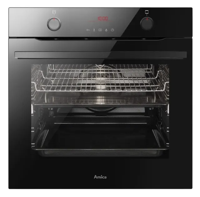 Piekarnik parowy AMICA ED47637BA+ X-TYPE STEAM 65 l, para, pyroliza, termoobieg, czarny