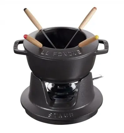 Zestaw do fondue Staub - 16 cm Czarny