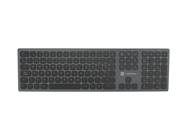 Klawiatura NATEC NKL-1830 Uniwersalne RF Wireless + Bluetooth QWERTY Hiszpański Czarny Szary