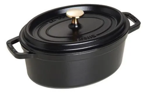 Garnek żeliwny owalny Staub - 2.35 ltr Czarny