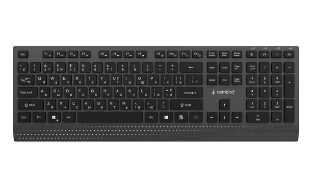GEMBIRD PRZEWODOWA KLAWIATURA MULTIMEDIALNA SLIM USB-C RU LAYOUT CZARNA