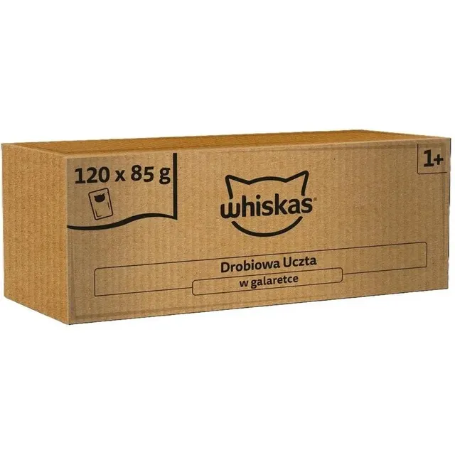 Whiskas Drobiowa Uczta w galaretce mokra karma dla kota 120x85g