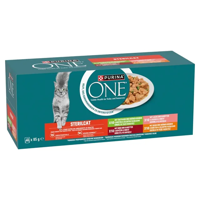 PURINA ONE STERILCAT wołowina kurczak łosoś indyk 40x85g