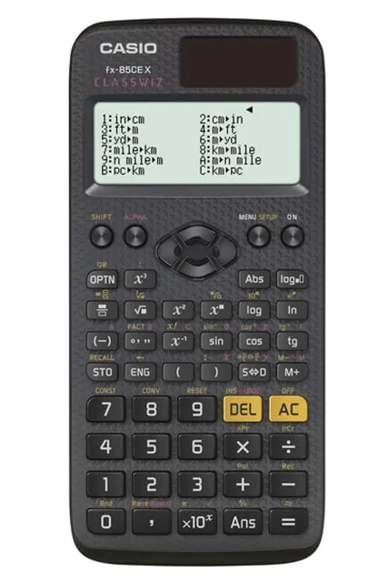 CASIO FX-85CEX KALKULATOR NAUKOWY BIUROWY SZKOLNY 379 FUNKCJI 77X166MM CZARNY