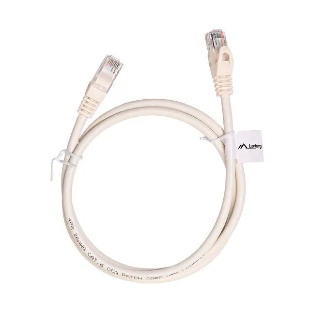 Patchcord U/UTP Lanberg PCU6-10CC-0100-W (RJ45 - RJ45 ; 1m; UTP; kat. 6; kolor biały)