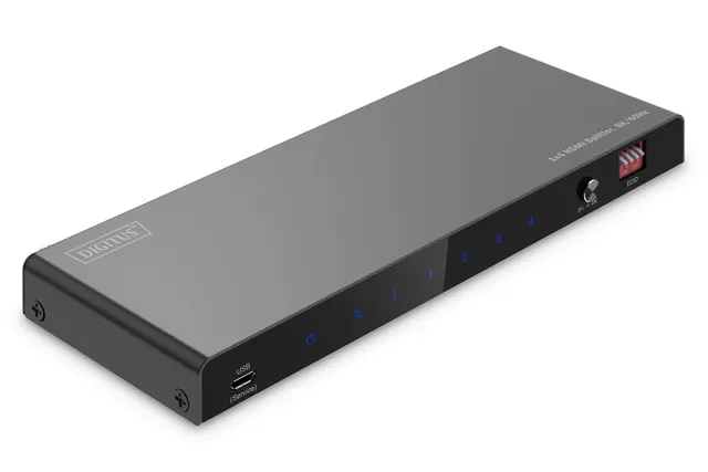 Rozdzielacz / Splitter HDMI 1x4 8K/60Hz (4:4:4) z HDR 48 Gbps HDCP 2.3. Toslink / Stereo EDID
