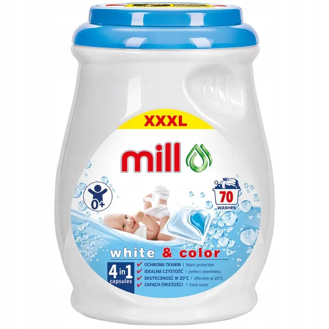 MILL Kapsułki do prania BABY do bieli i koloru 70 szt. 3K.S