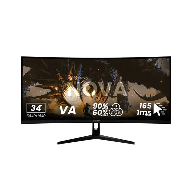 Arozzi Nova 34” Curved monitor komputerowy 86 4 cm (34 ) 3440 x 1440 px 4K Ultra HD LED Czarny