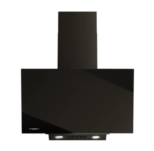 Okap kominowy MAAN Vertical Glass 60 cm, LED, czarne szkło