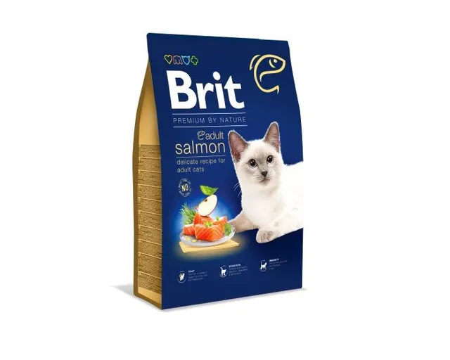 BRIT Dry Premium By Nature Adult Łosoś - sucha karma dla kotów - 1 5 kg