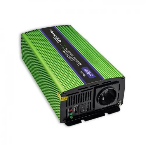 Qoltec Monolith adapter zasilający/ inwentor Automatyczna 1200 W Zielony