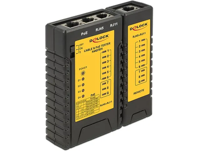 DeLOCK 86107 tester kabli sieciowych Czarny Żółty