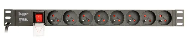 GEMBIRD LISTWA ZASILAJĄCA RACK 19 PDU EG-PDU-014-F 1U 16A 8X FRANCUSKIE GNIAZDO WTYK SCHUKO KABEL 3M