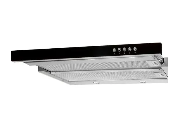 Okap teleskopowy AKPO WK-7 LIGHT GLASS 50 cm, LED, inox / czarne szkło