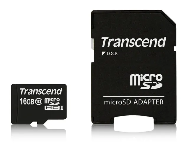 SD microSD Card 16GB Transcend SDHC Class10 w/adapter