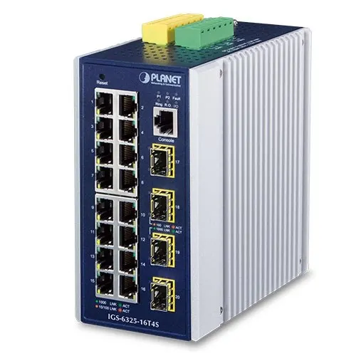 PLANET IGS-6325-16T4S przełącznik sieciowy Zarządzany L3 Gigabit Ethernet (10/100/1000) Niebieski Szary