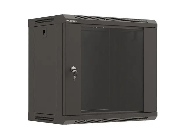 LANBERG SZAFA INSTALACYJNA RACK WISZĄCA 19 9U 540X350 CZARNA DRZWI PRZESZKLONE (FLAT PACK)