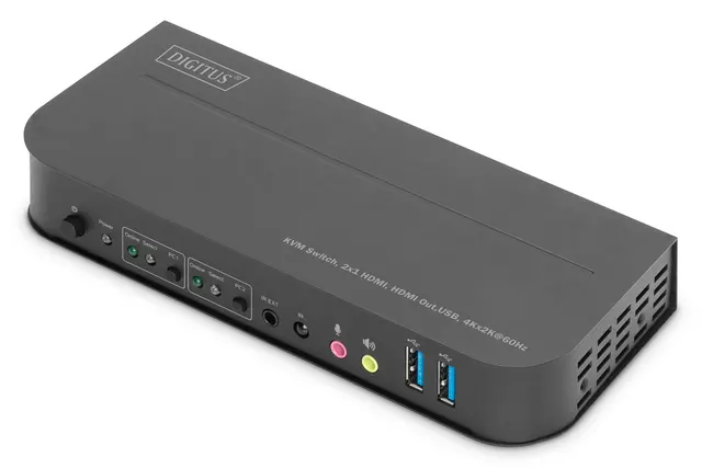 Digitus Przełącznik KVM 2 x 1 HDMI wyjście HDMI USB 4K x 2K przy 60 Hz