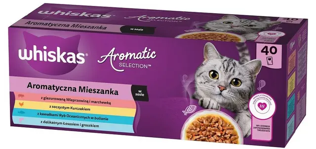 WHISKAS Saszetki aromatyczne mix smaków 40x85g