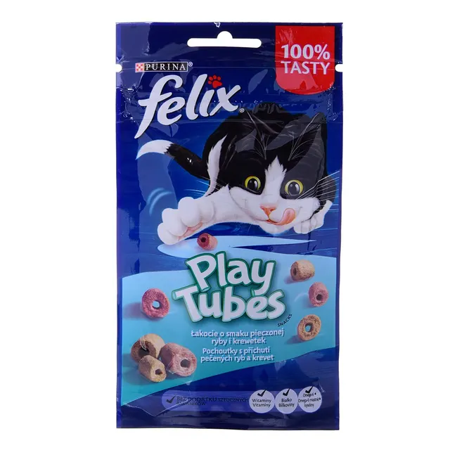 FELIX Play Tubes Ryba Krewetki - przysmak dla kota - 50 g