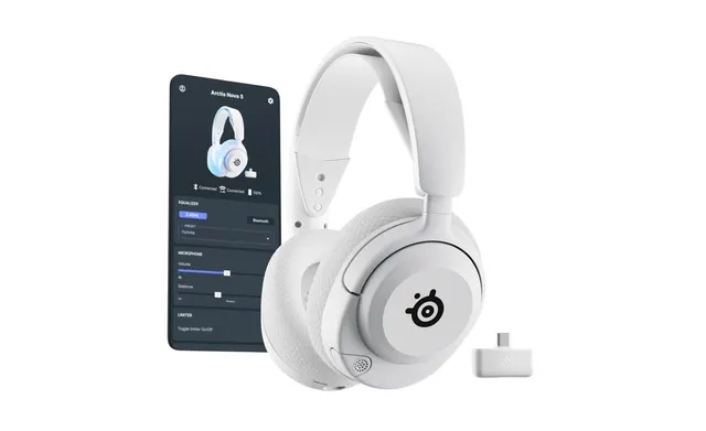Słuchawki Steelseries Arctis Nova 5P Wireless Zestaw słuchawkowy Bezprzewodowy Opaska na głowę Gaming USB Type-C Bluetooth Biały