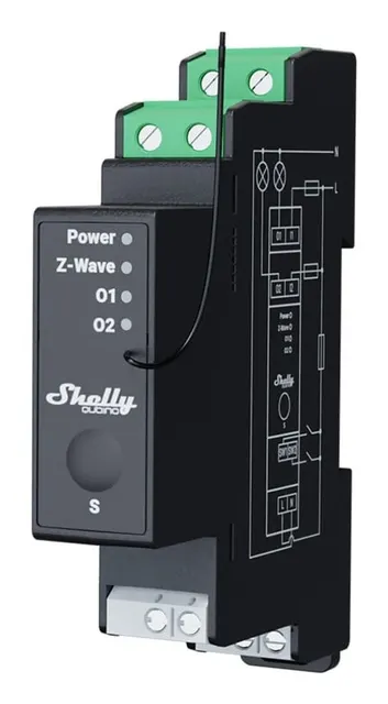 Inteligentny dwukanałowy przekaźnik Z-Wave DIN Shelly Qubino Wave Pro 2 z pomiarem energii