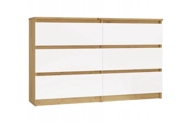 M6 MALWA KOMODA 120CM 6 SZUFLAD ART/BIEL KOMPLET
