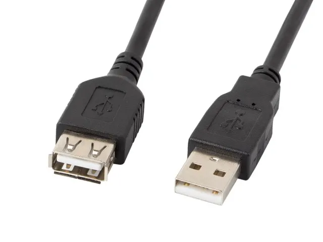 Kabel Lanberg CA-USBE-10CC-0018-BK (USB 2.0 M - USB 2.0 F; 1 8m; kolor czarny)