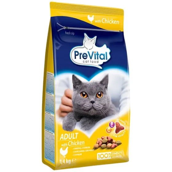 PREVITAL - Z kurczakiem - Pełnoporcjowa karma dla dorosłych kotów - karma sucha - 1 4kg