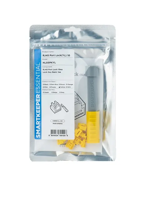 Smartkeeper NL03PKYL bloker portów Blokada portu + klucz RJ-45 Żółty 1 szt.