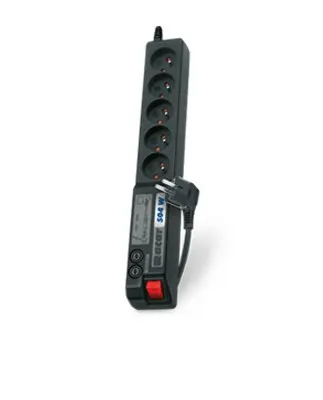 Listwa przeciwprzepięciowa Acar 504WF EMI/RFI (3m ; czarny)