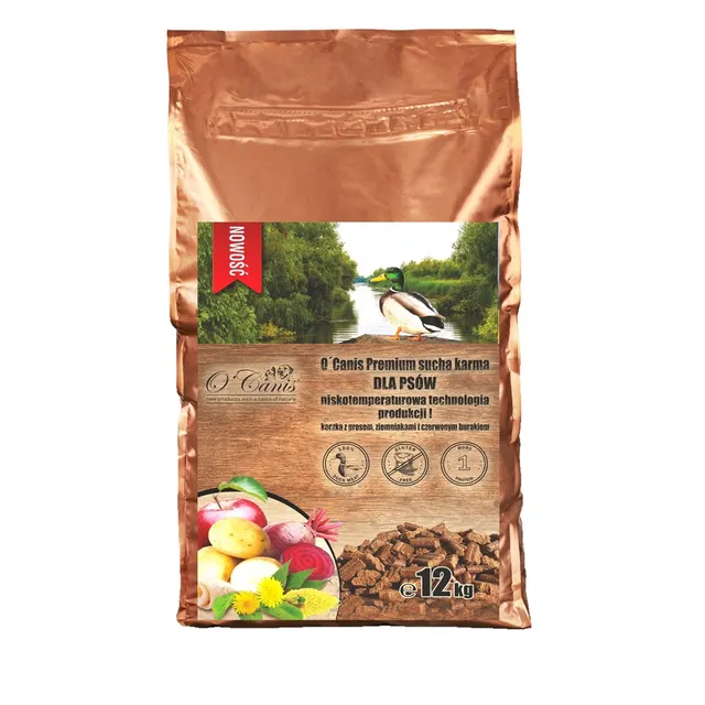 O'Canis Premium sucha karma dla psów kaczka z prosem ziemniakami i czerwonym burakiem 12kg