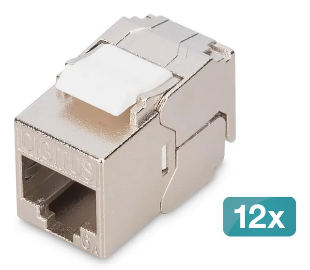 Digitus Kompaktowy moduł keystone CAT 6A ekranowany beznarzędziowe złącze montażowe 12 szt.