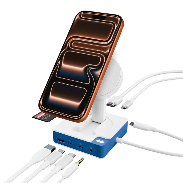 Koncentrator Hyper HyperDrive Flex MagCharge USB-C biały/niebieski